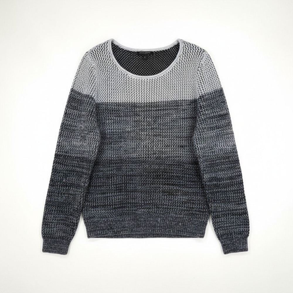 NWT Banana Republic Open Knit Ombre Cotton Pullover Sweater Blue Gray Size XL